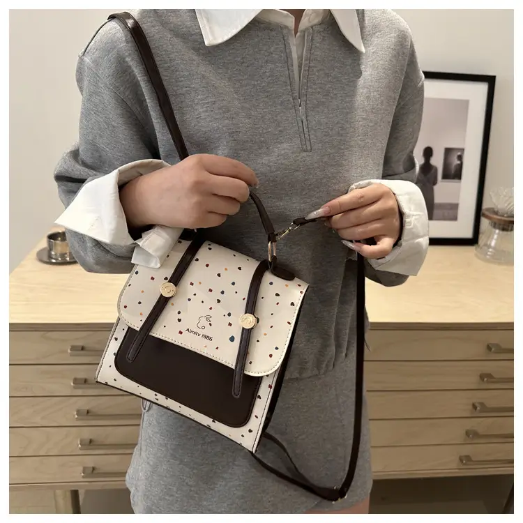 Women's Colorful Wave Dot Shoulder Bag with Detachable Strap — feature 19