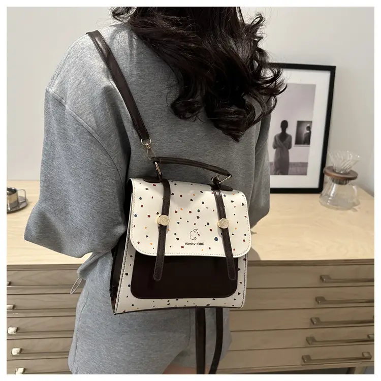 Women's Colorful Wave Dot Shoulder Bag with Detachable Strap — feature 21