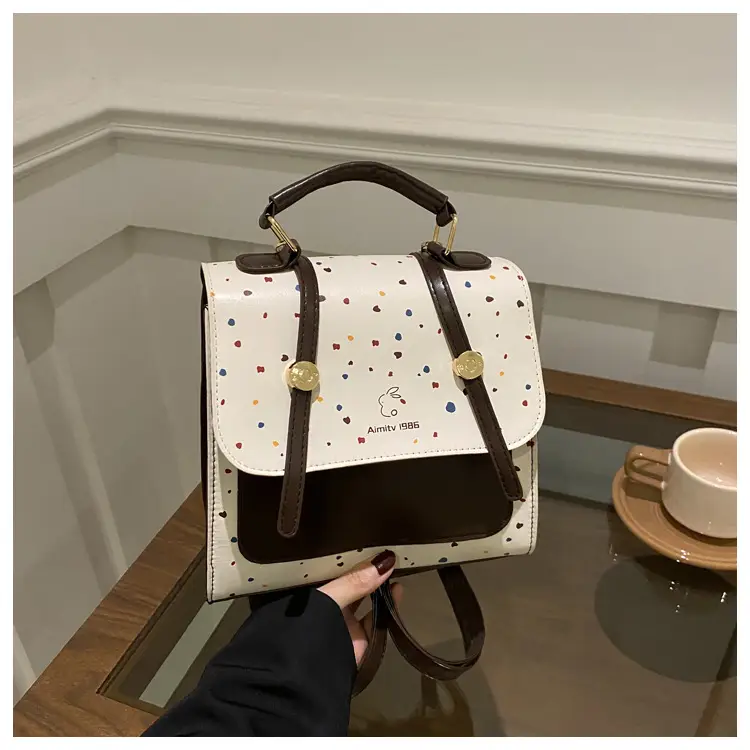 Women's Colorful Wave Dot Shoulder Bag with Detachable Strap — feature 22