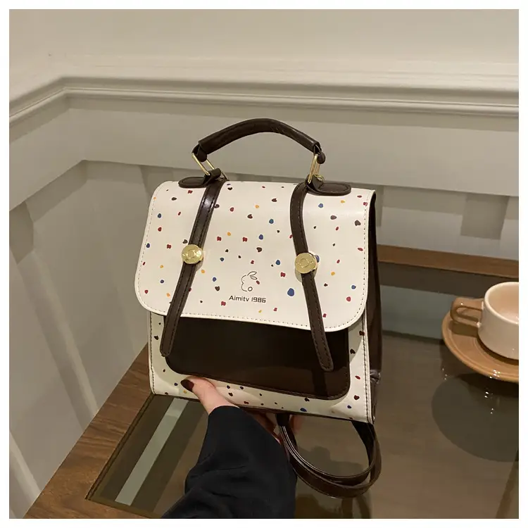 Women's Colorful Wave Dot Shoulder Bag with Detachable Strap — feature 23
