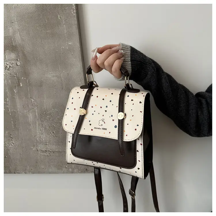 Women's Colorful Wave Dot Shoulder Bag with Detachable Strap — feature 8