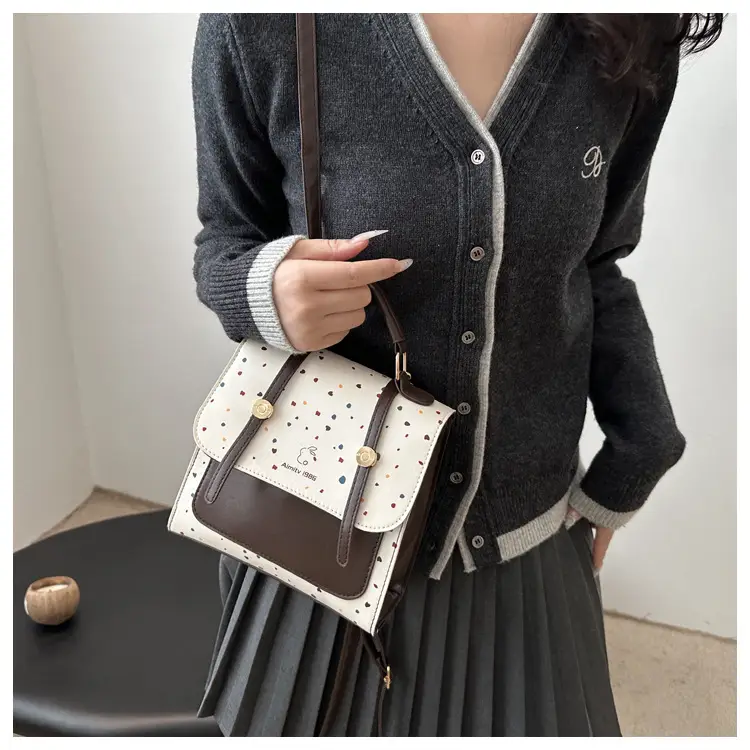 Women's Colorful Wave Dot Shoulder Bag with Detachable Strap — feature 9