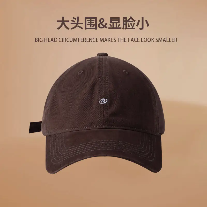Women's Korean Style Embroidered Baseball Cap Maroon Beige Black - Image 4