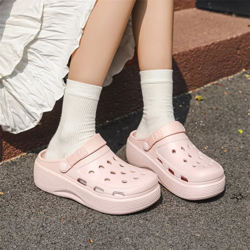 Croc Shoes Women's Outer Wear Summer Non-Slip Breathable Toe-Toe Slippers Eva Non-Slip Sole Wear-Resistant High-Bottom Beach Shoes - Image 6