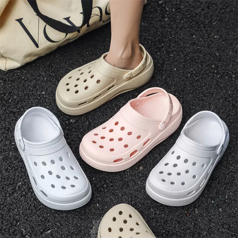 Croc Shoes Women's Outer Wear Summer Non-Slip Breathable Toe-Toe Slippers Eva Non-Slip Sole Wear-Resistant High-Bottom Beach Shoes - Image 8