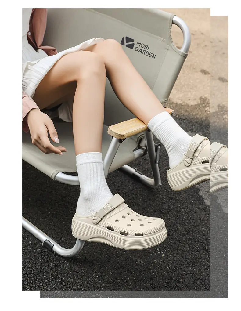 Croc Shoes Women's Outer Wear Summer Non-Slip Breathable Toe-Toe Slippers Eva Non-Slip Sole Wear-Resistant High-Bottom Beach Shoes — feature 10