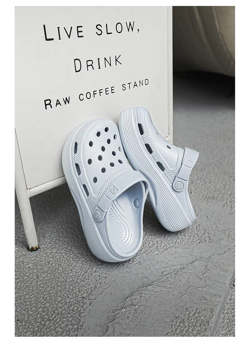 Croc Shoes Women's Outer Wear Summer Non-Slip Breathable Toe-Toe Slippers Eva Non-Slip Sole Wear-Resistant High-Bottom Beach Shoes — feature 17
