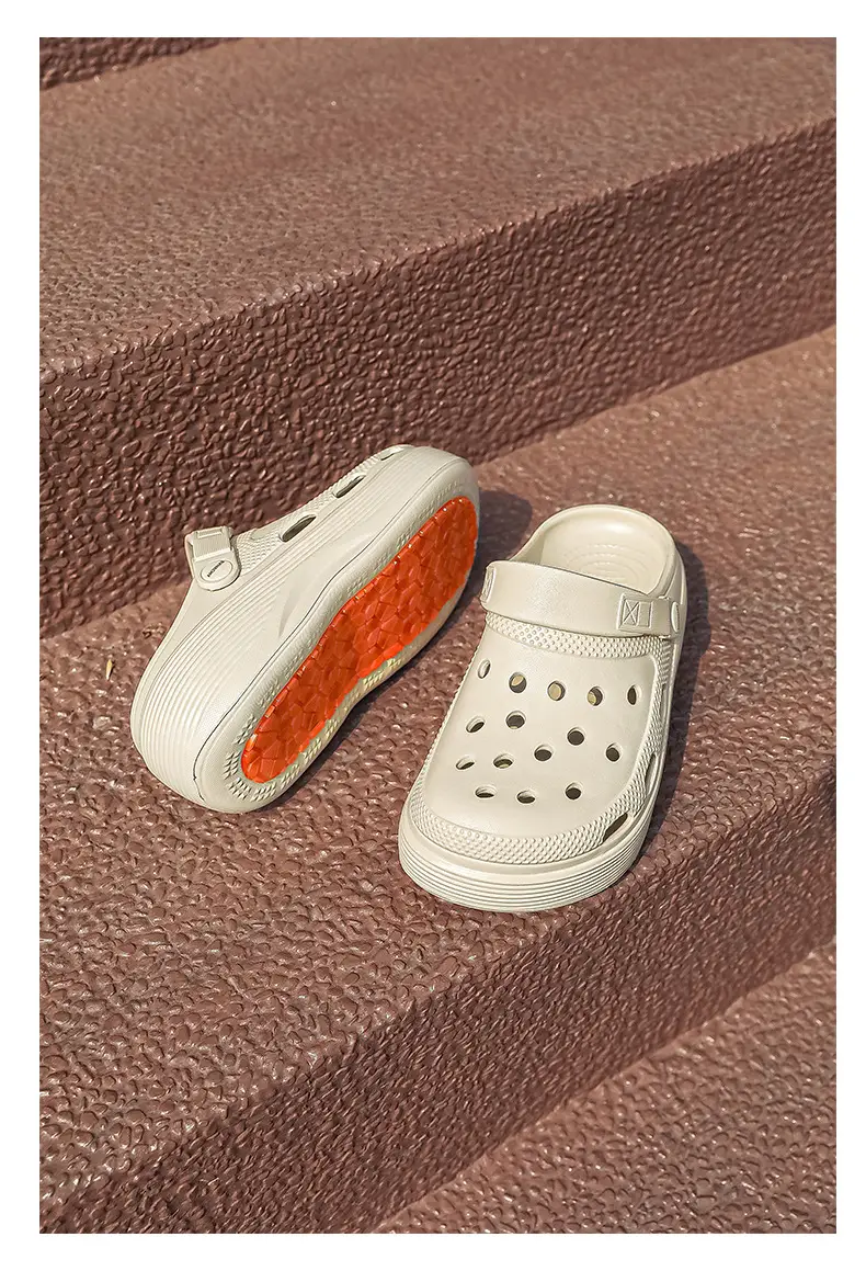 Croc Shoes Women's Outer Wear Summer Non-Slip Breathable Toe-Toe Slippers Eva Non-Slip Sole Wear-Resistant High-Bottom Beach Shoes — feature 22