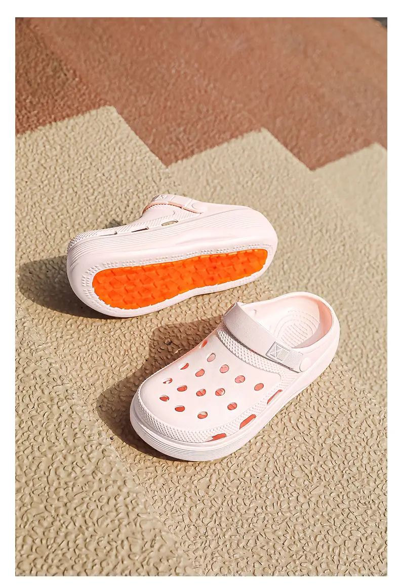 Croc Shoes Women's Outer Wear Summer Non-Slip Breathable Toe-Toe Slippers Eva Non-Slip Sole Wear-Resistant High-Bottom Beach Shoes — feature 23