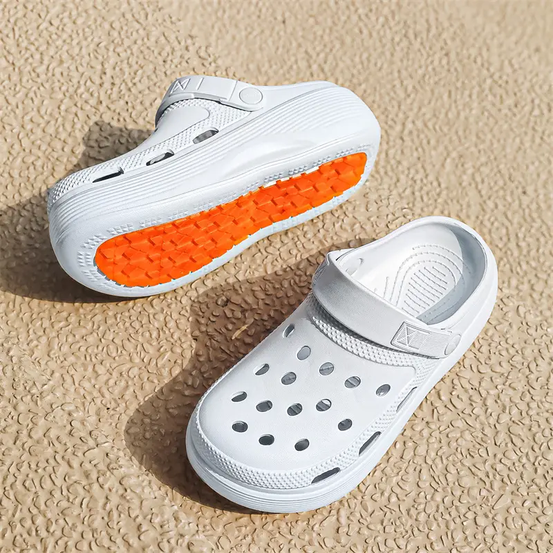 Croc Shoes Women's Outer Wear Summer Non-Slip Breathable Toe-Toe Slippers Eva Non-Slip Sole Wear-Resistant High-Bottom Beach Shoes - Image 2