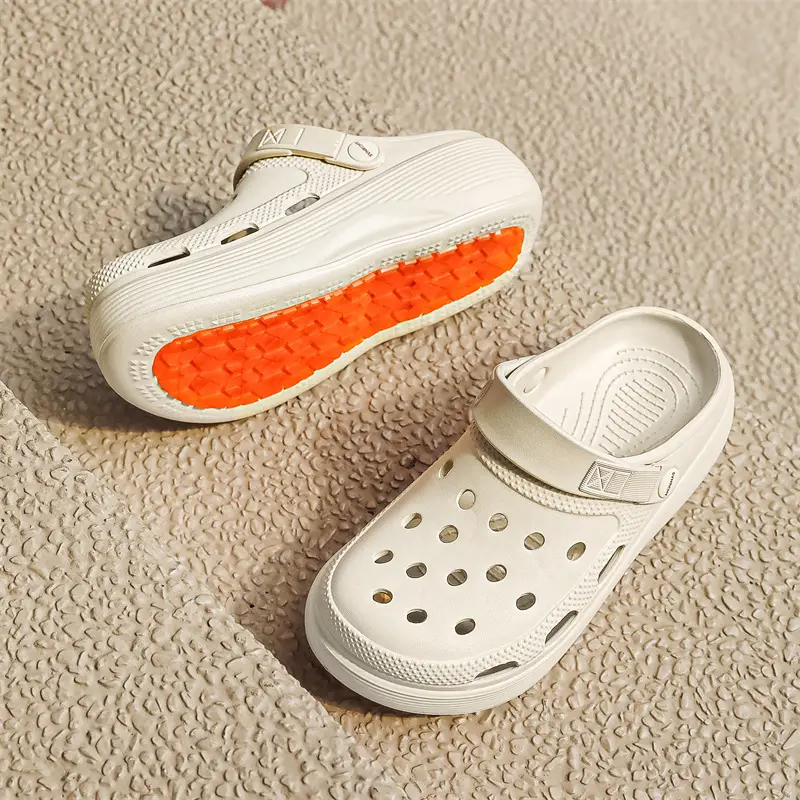 Croc Shoes Women's Outer Wear Summer Non-Slip Breathable Toe-Toe Slippers Eva Non-Slip Sole Wear-Resistant High-Bottom Beach Shoes - Image 3