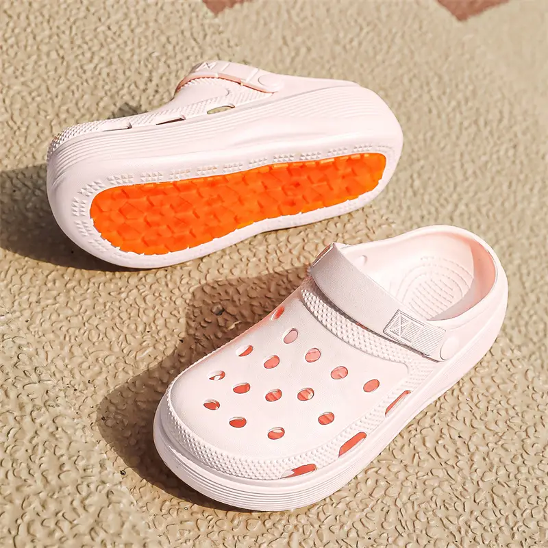 Croc Shoes Women's Outer Wear Summer Non-Slip Breathable Toe-Toe Slippers Eva Non-Slip Sole Wear-Resistant High-Bottom Beach Shoes - Image 4