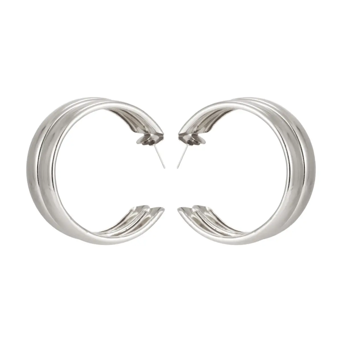 European American Cross-Country Gold Circle Earrings for Women - Image 2