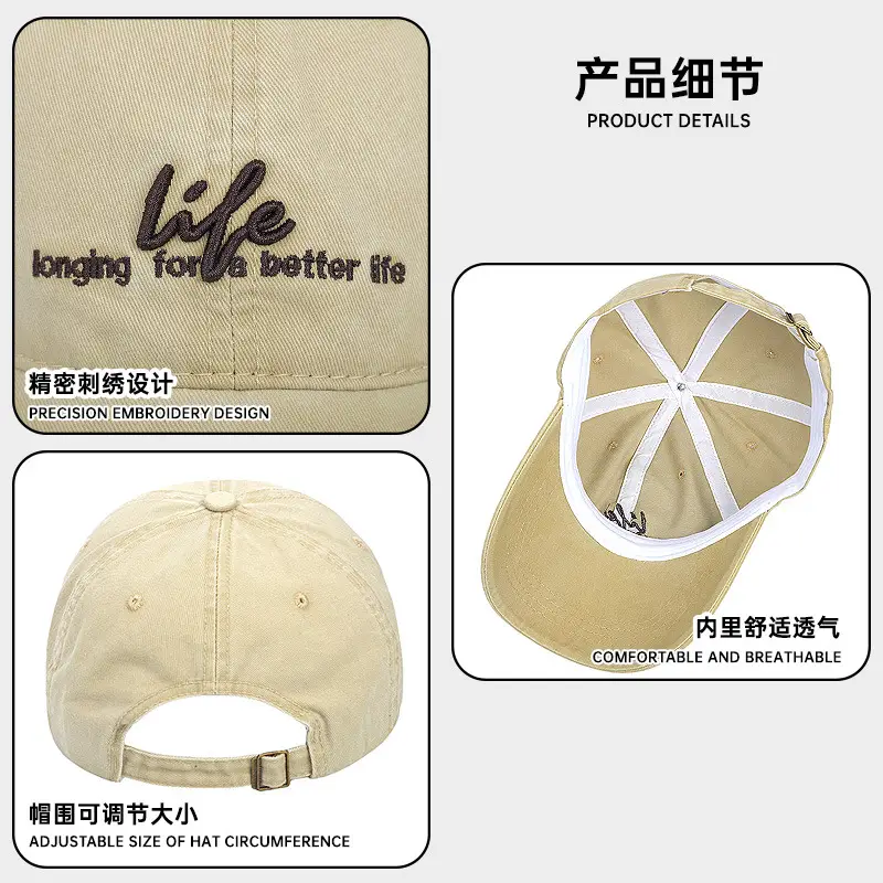 Navy Blue Retro Letter Embroidered Women's Cap - Image 10