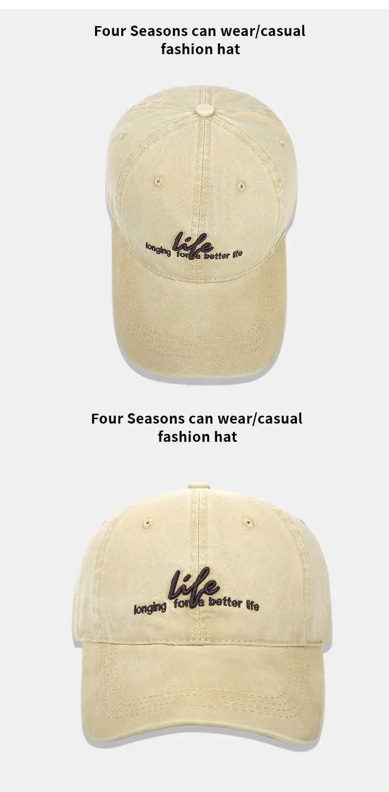 Navy Blue Retro Letter Embroidered Women's Cap — feature 12