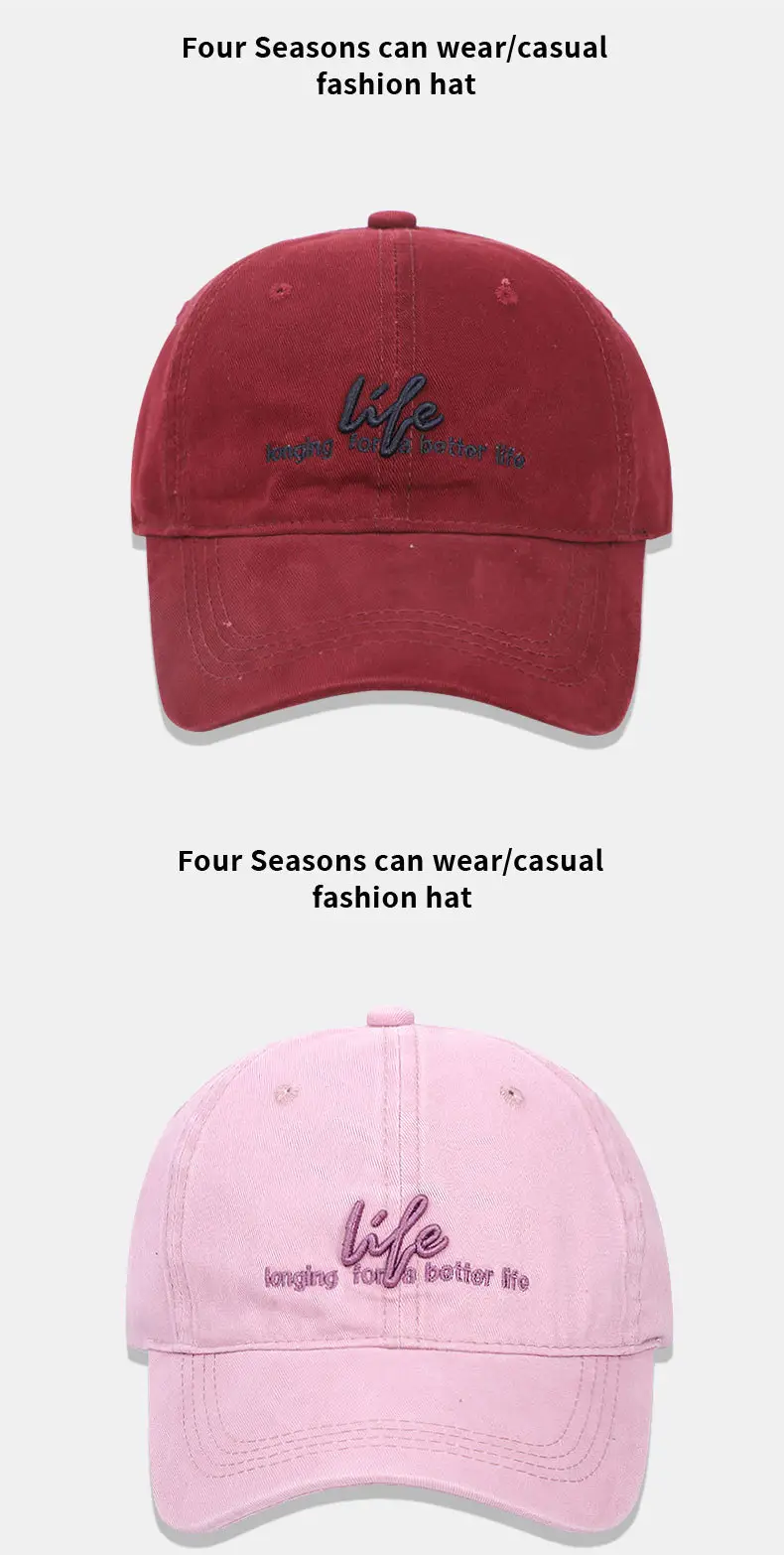 Navy Blue Retro Letter Embroidered Women's Cap — feature 14