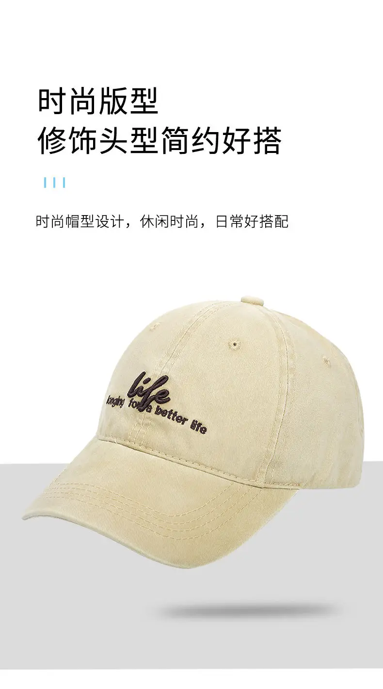 Navy Blue Retro Letter Embroidered Women's Cap — feature 7