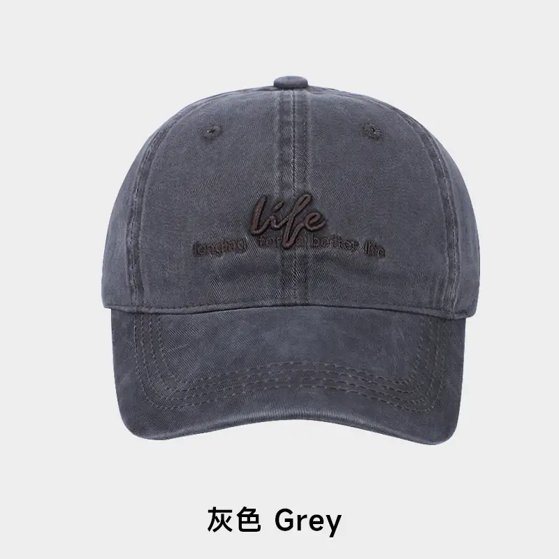 Navy Blue Retro Letter Embroidered Women's Cap - Image 2