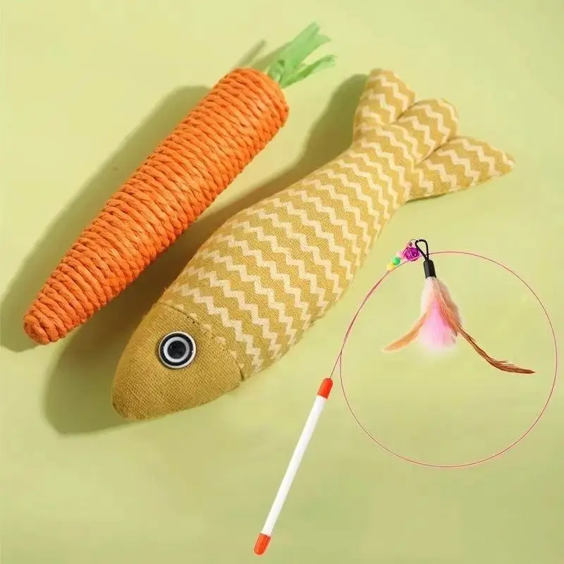 Cat Toy Molar Tooth Cleaning Self-hi to relieve boredom Cat Stick Application Muppet German Cat Consumptive Physical Supplies