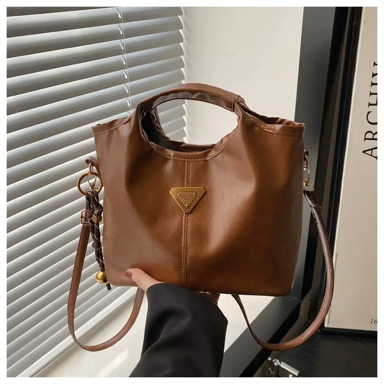 Red Leather Shoulder Bag with Gold Logo for Women — feature 23