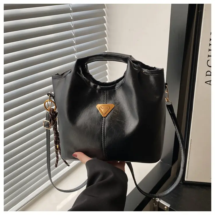 Red Leather Shoulder Bag with Gold Logo for Women — feature 25