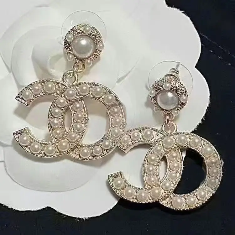 Chanel Double C Earrings Pearl 925 Silver - Image 10