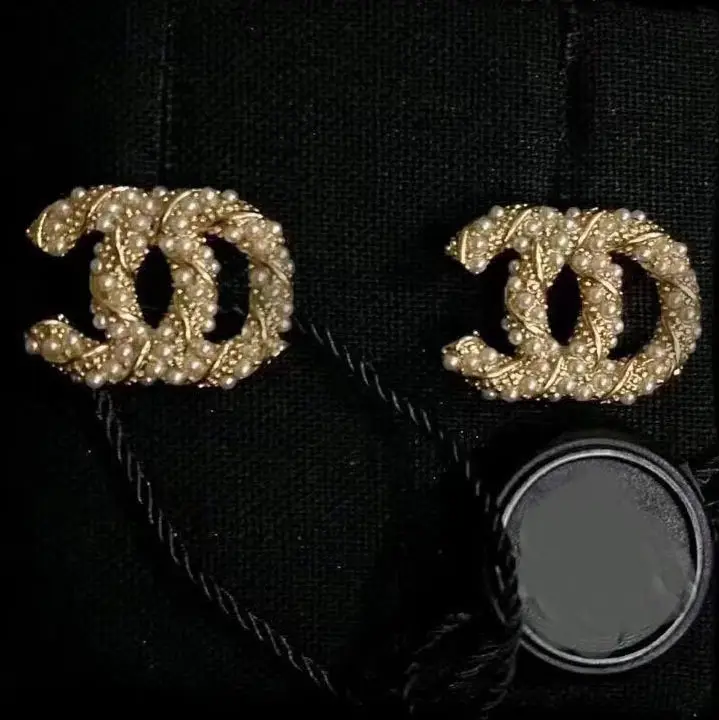 Chanel Double C Earrings Pearl 925 Silver - Image 14