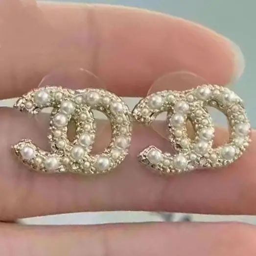 Chanel Double C Earrings Pearl 925 Silver - Image 17