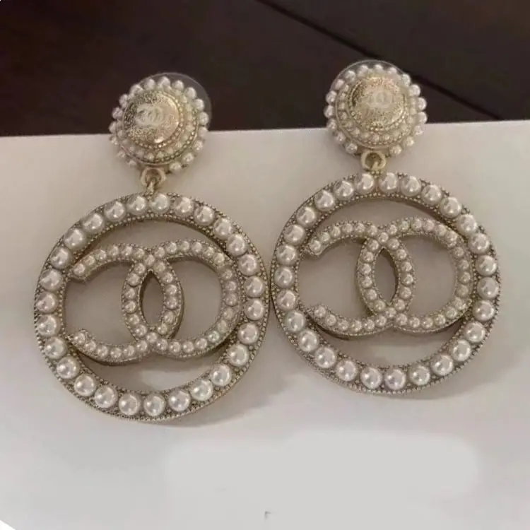 Chanel Double C Earrings Pearl 925 Silver - Image 23