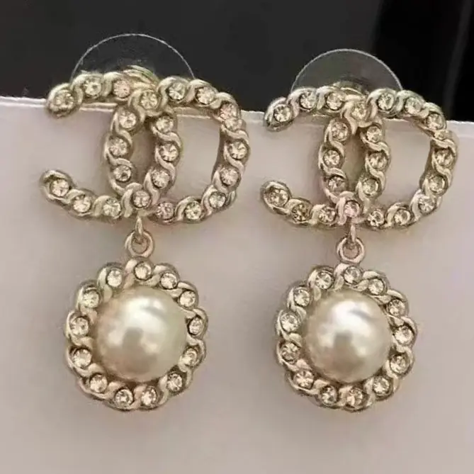 Chanel Double C Earrings Pearl 925 Silver - Image 26