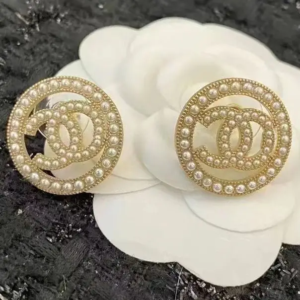 Chanel Double C Earrings Pearl 925 Silver - Image 28
