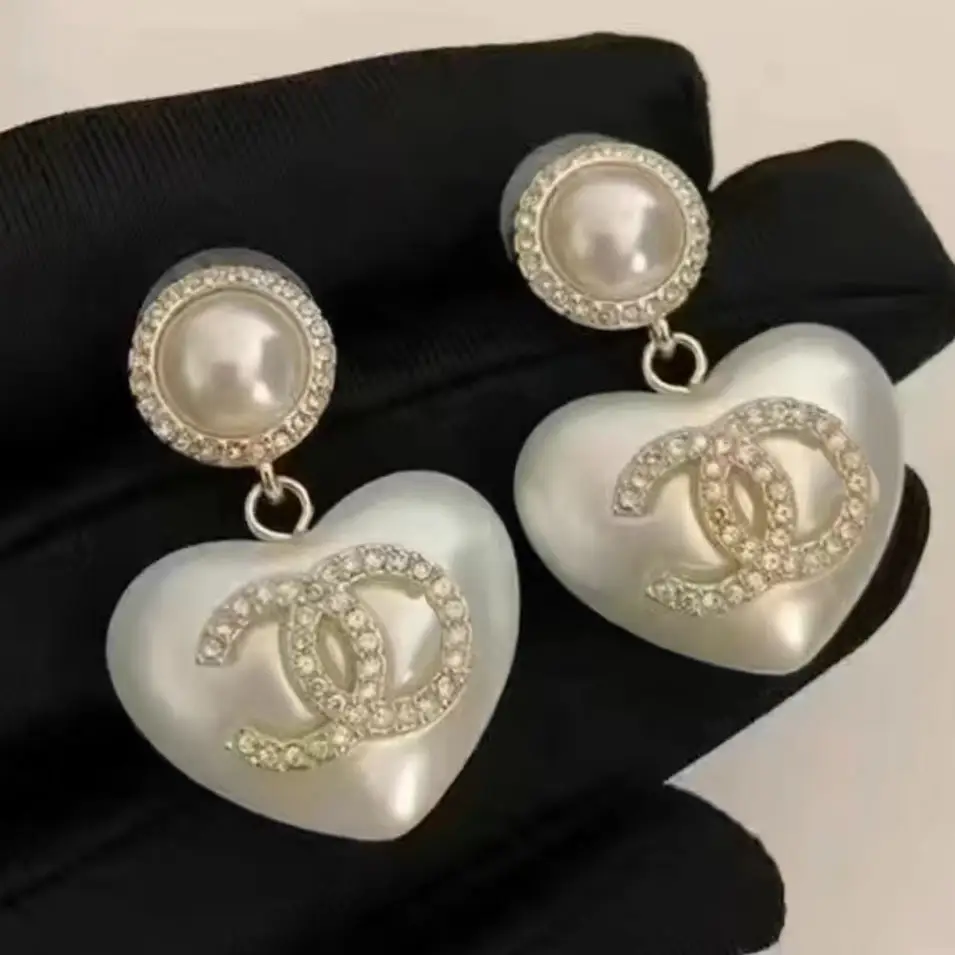Chanel Double C Earrings Pearl 925 Silver - Image 36