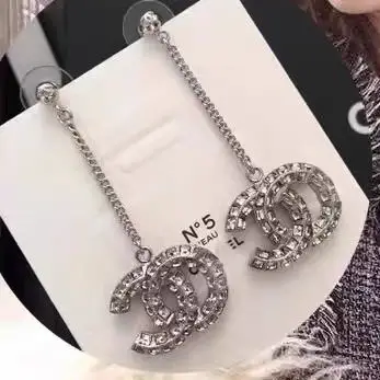 Chanel Double C Earrings Pearl 925 Silver - Image 37