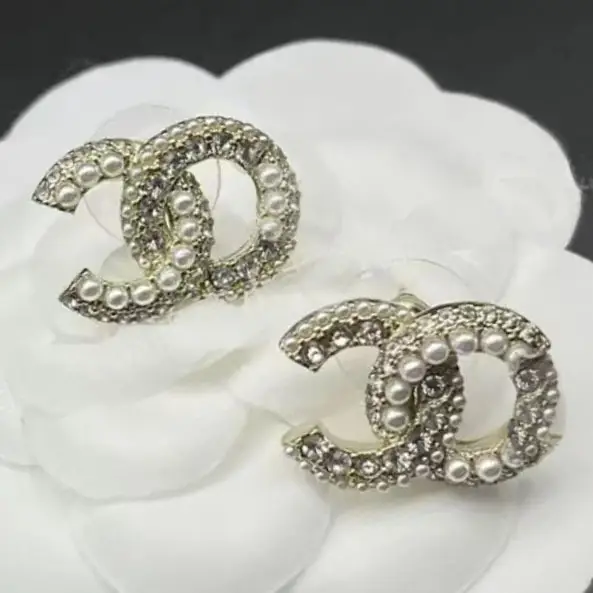 Chanel Double C Earrings Pearl 925 Silver - Image 4