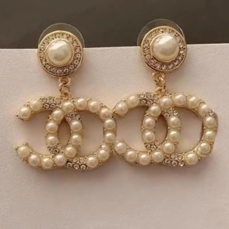 Chanel Double C Earrings Pearl 925 Silver - Image 42