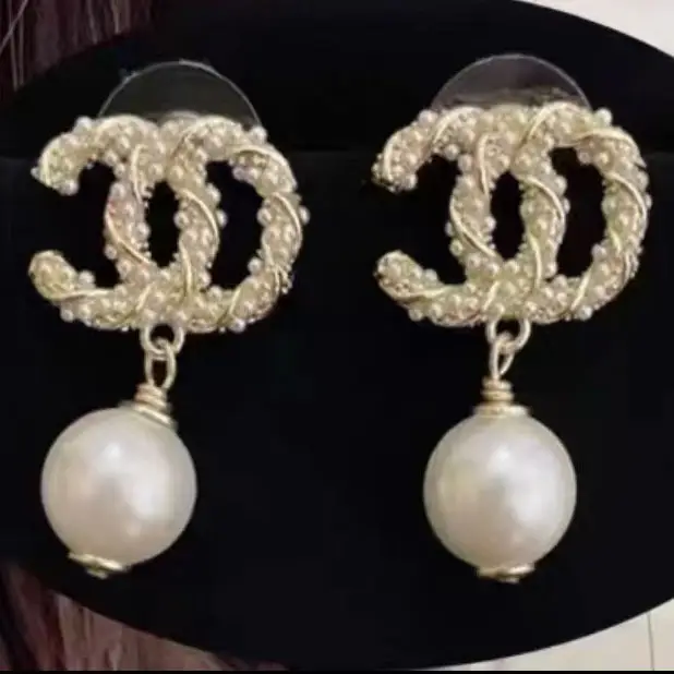 Chanel Double C Earrings Pearl 925 Silver - Image 46