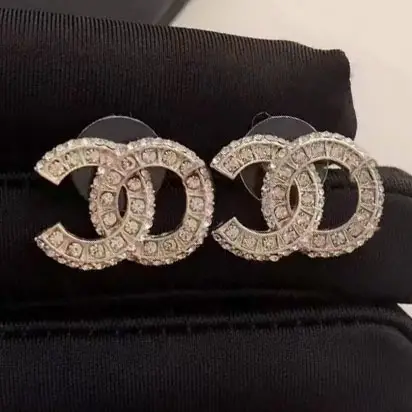 Chanel Double C Earrings Pearl 925 Silver - Image 8