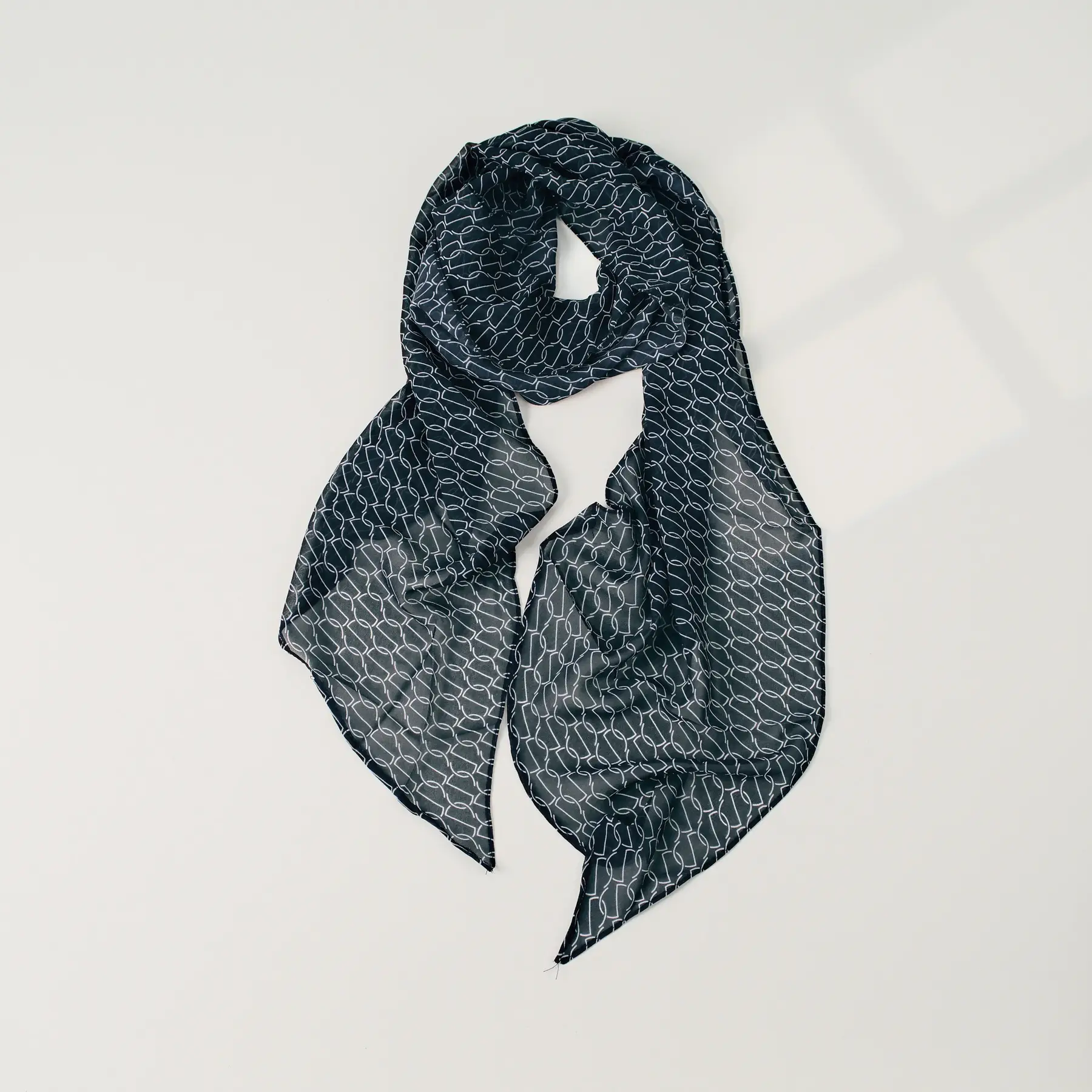 Women's Blue Floral Georgette Scarf Sun Protection - Image 12