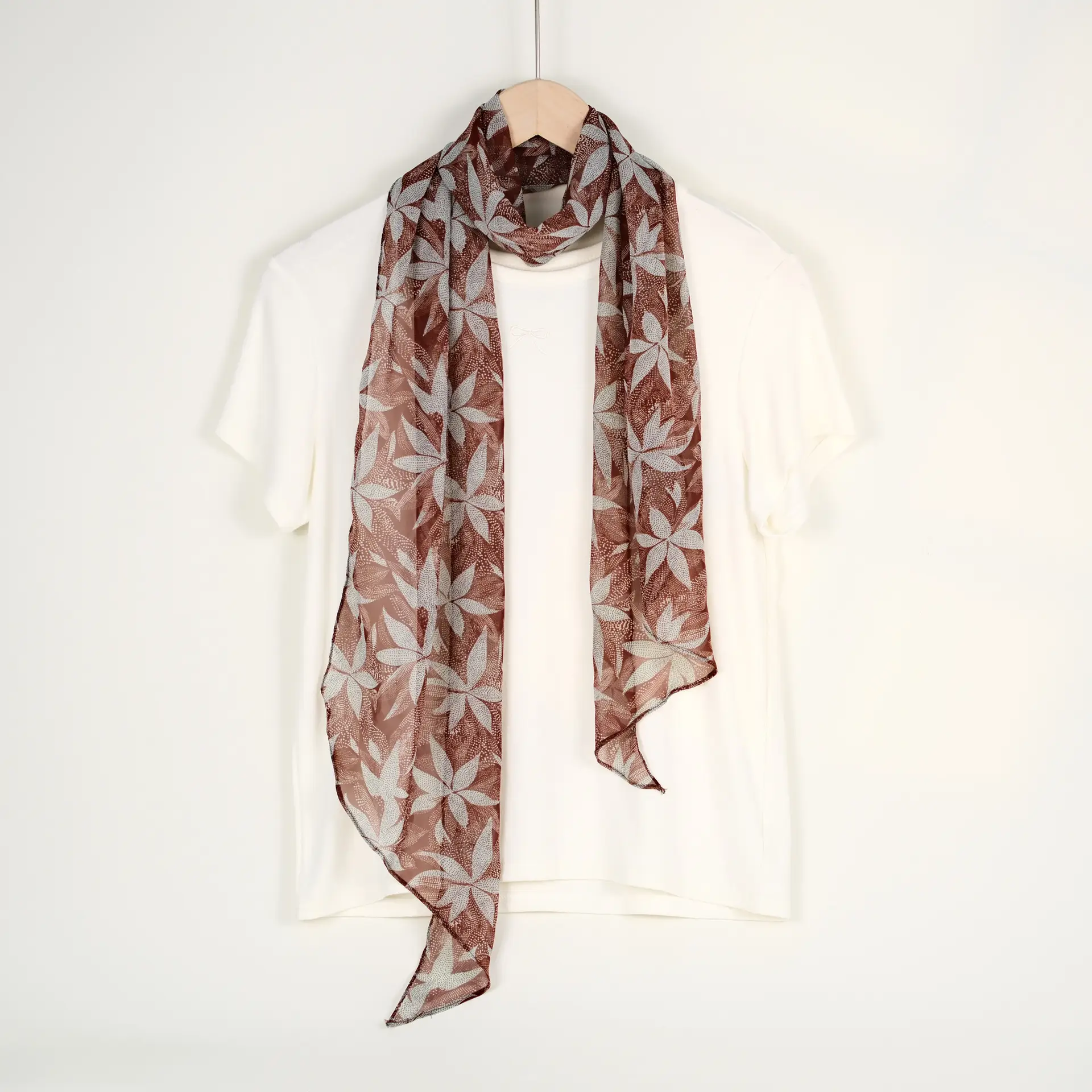 Women's Blue Floral Georgette Scarf Sun Protection - Image 17