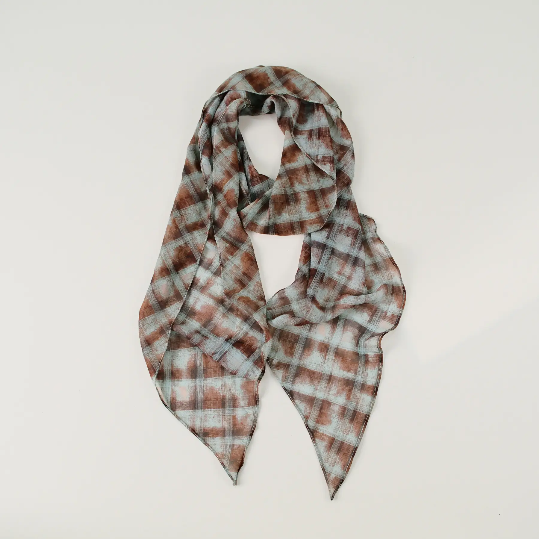 Women's Blue Floral Georgette Scarf Sun Protection - Image 30