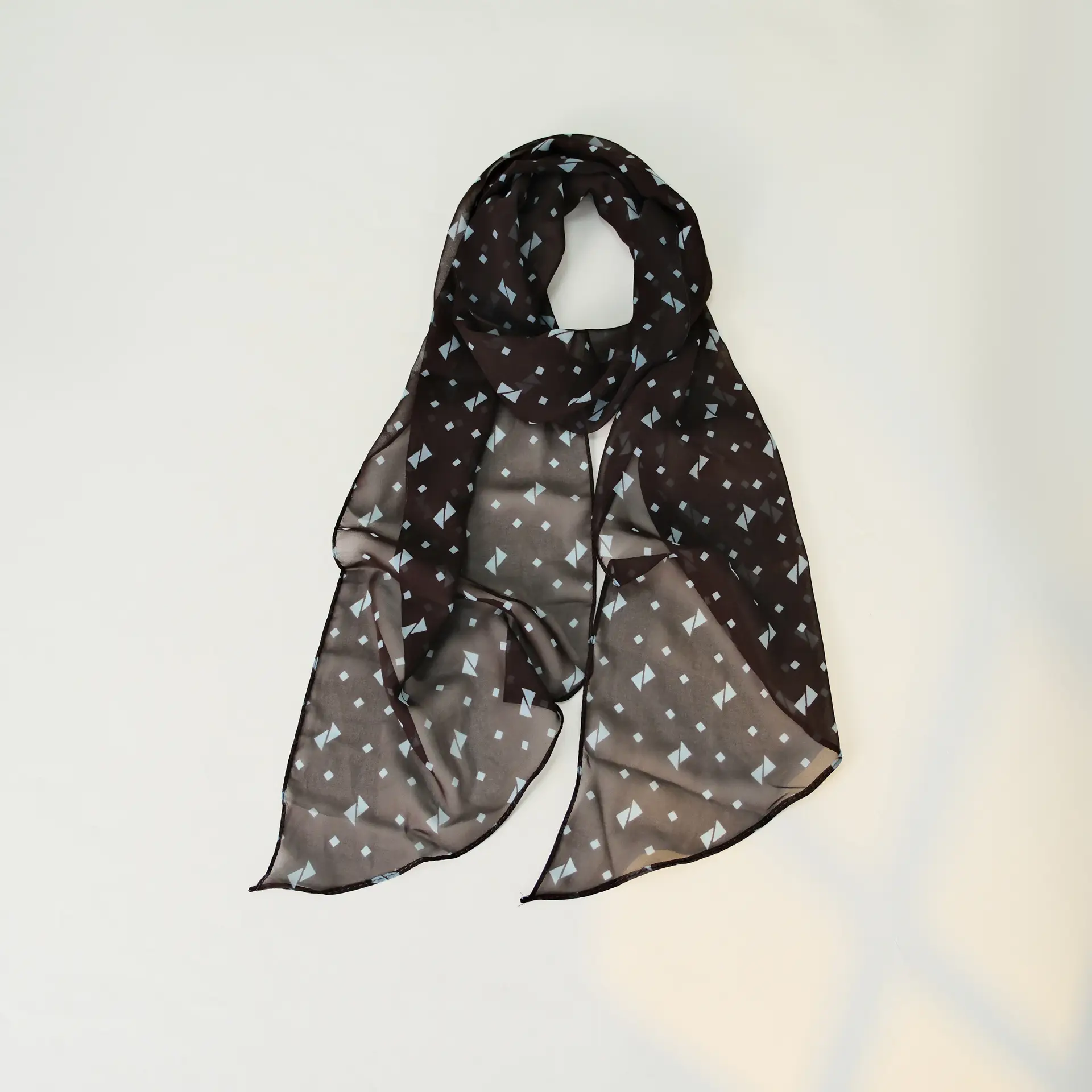 Women's Blue Floral Georgette Scarf Sun Protection - Image 35