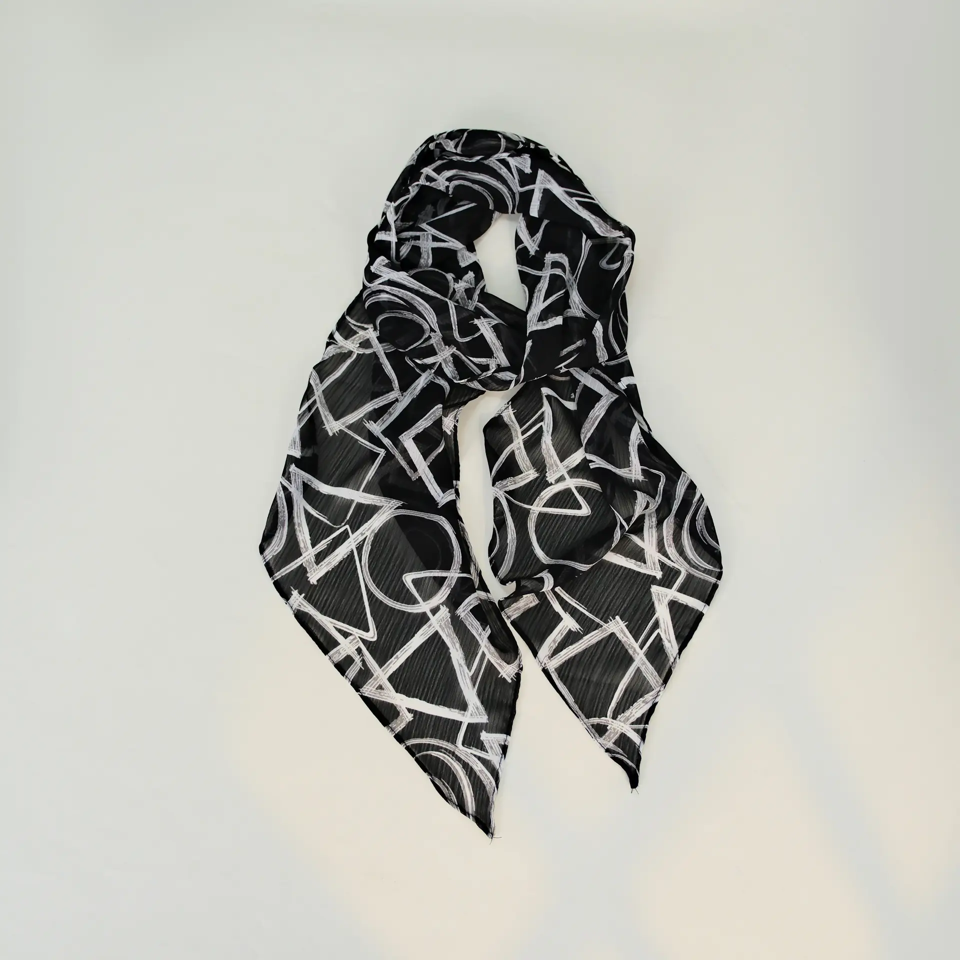 Women's Blue Floral Georgette Scarf Sun Protection - Image 36