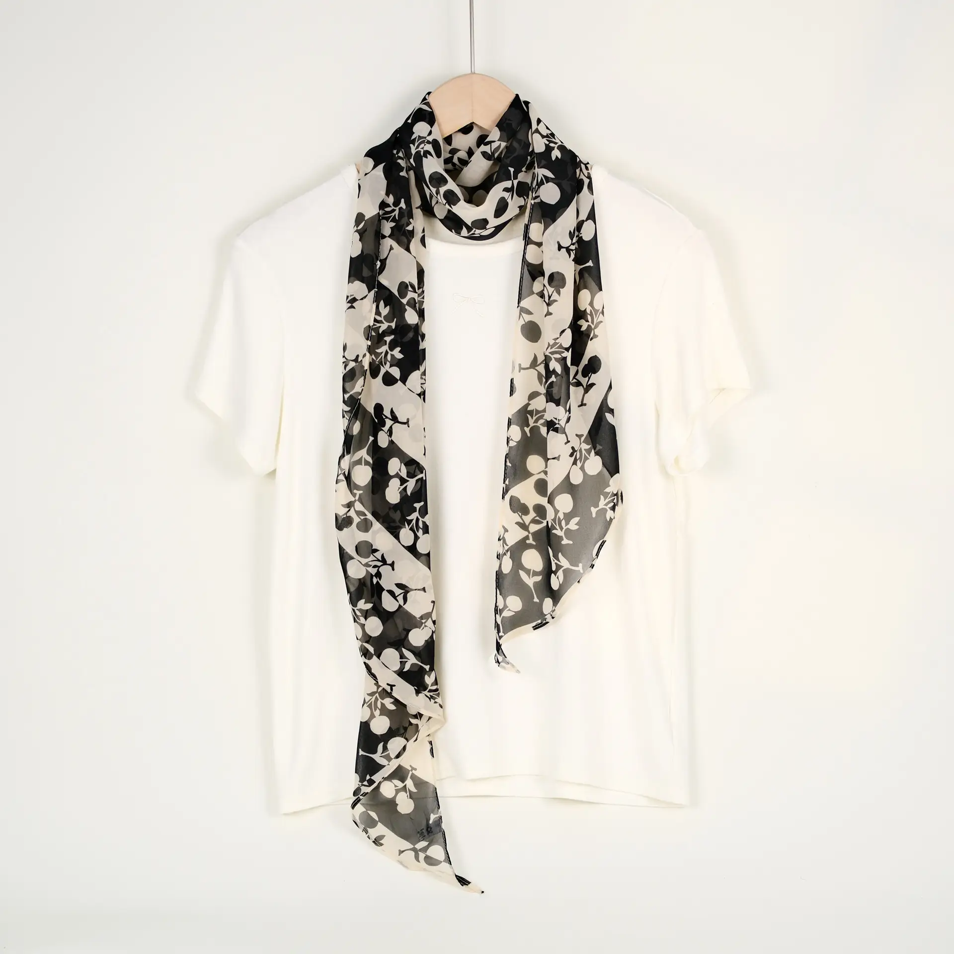 Women's Blue Floral Georgette Scarf Sun Protection - Image 44