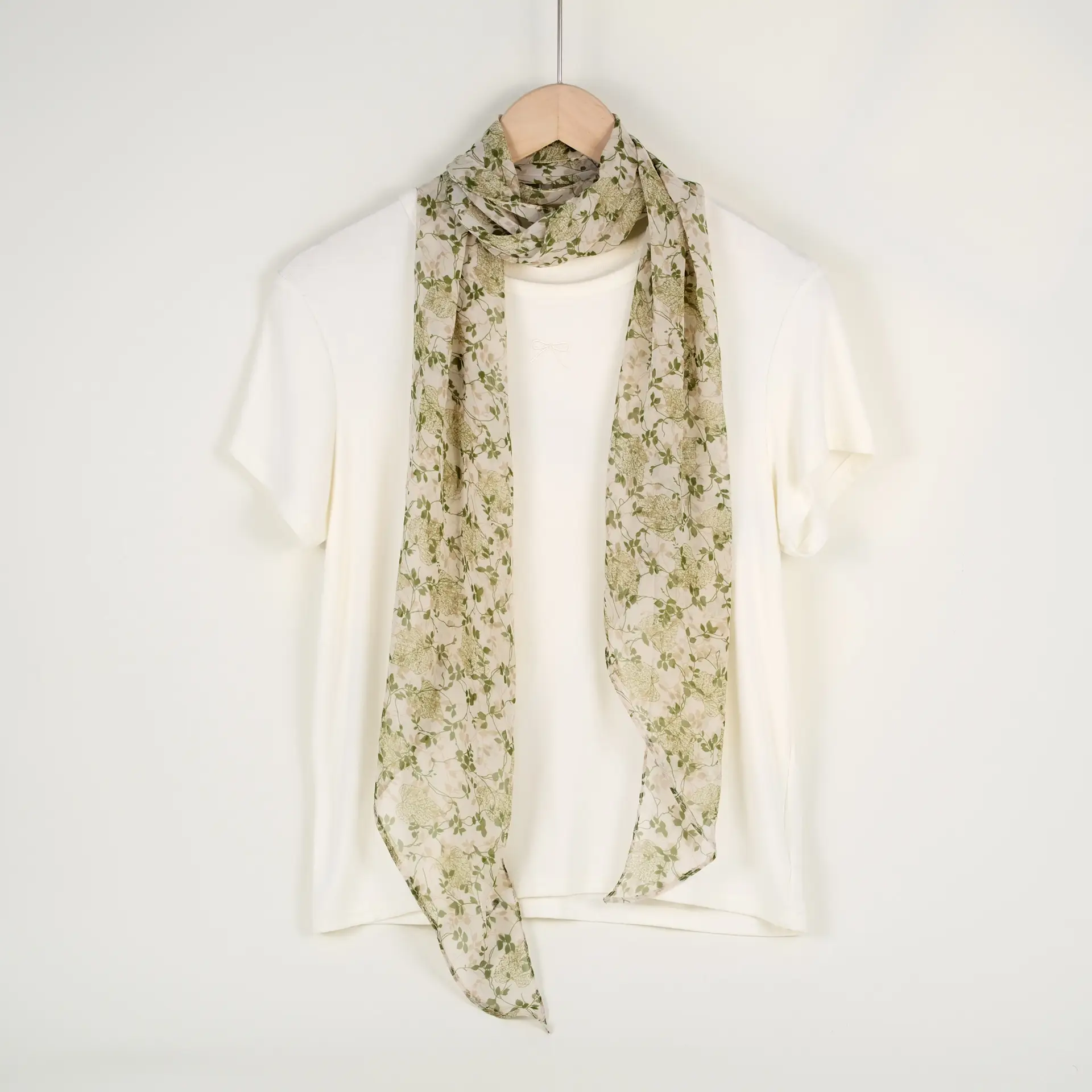 Women's Blue Floral Georgette Scarf Sun Protection - Image 45