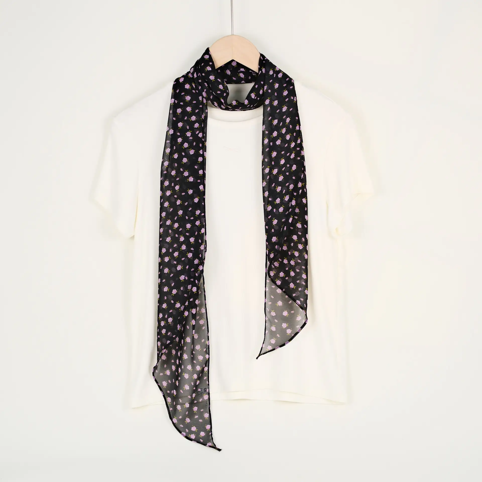 Women's Blue Floral Georgette Scarf Sun Protection - Image 47