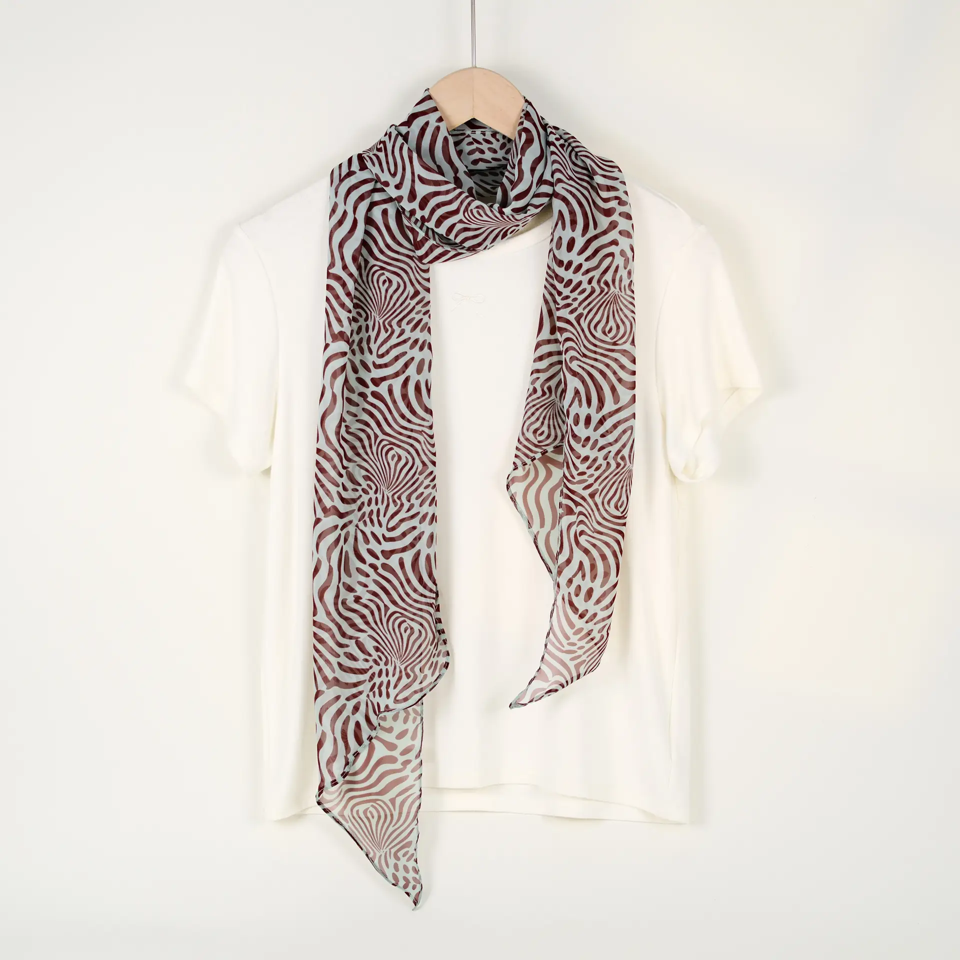 Women's Blue Floral Georgette Scarf Sun Protection - Image 48