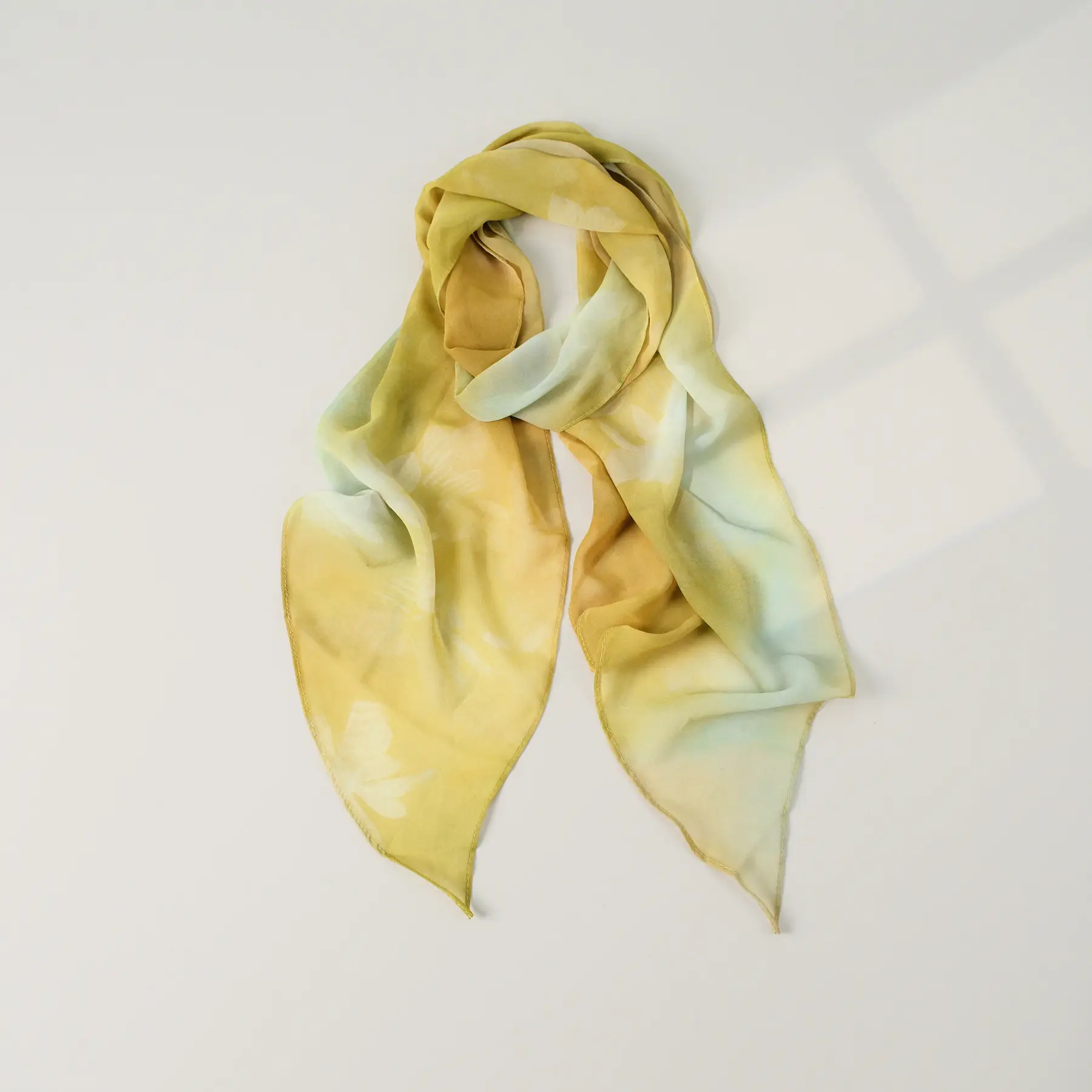 Women's Blue Floral Georgette Scarf Sun Protection - Image 7