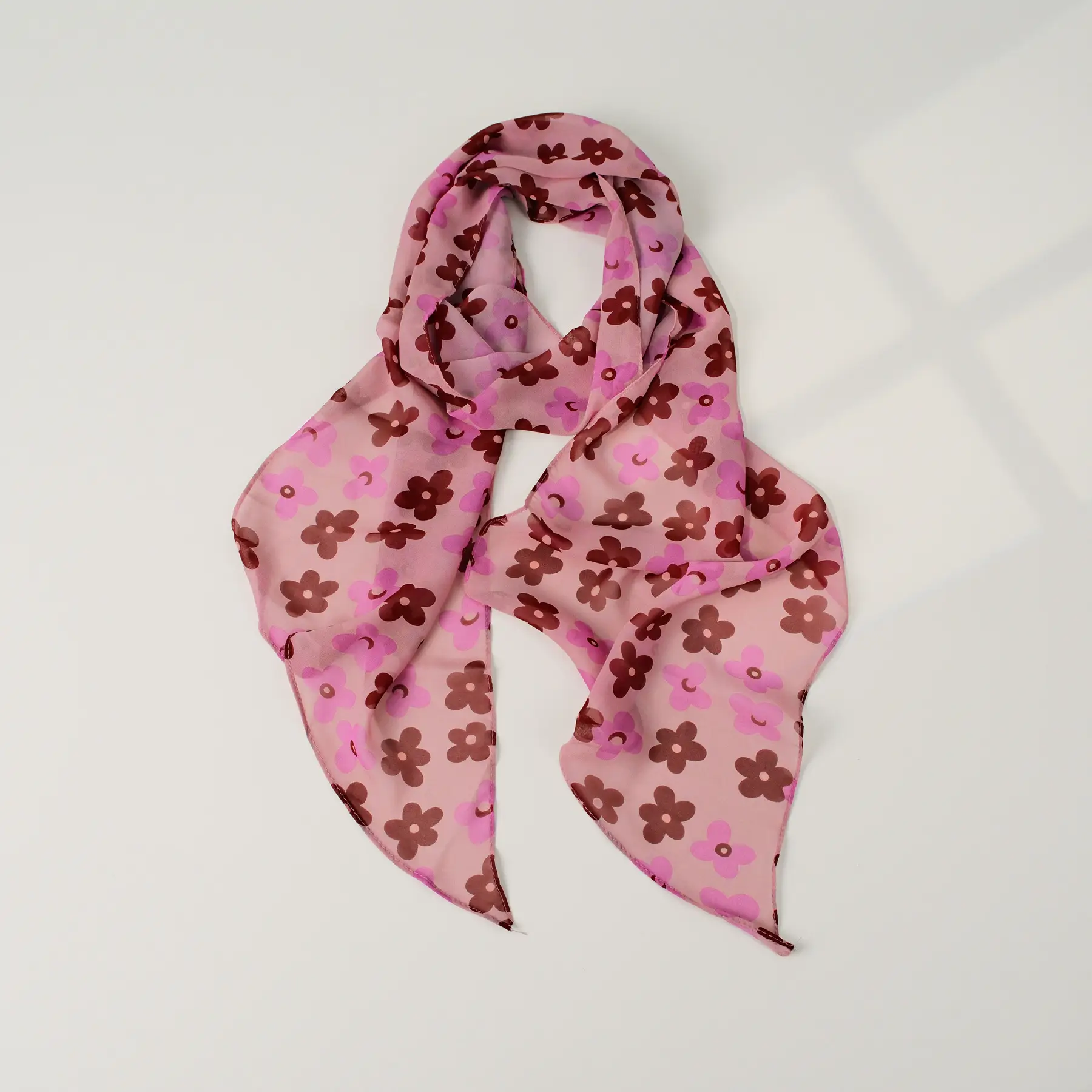 Women's Blue Floral Georgette Scarf Sun Protection - Image 8