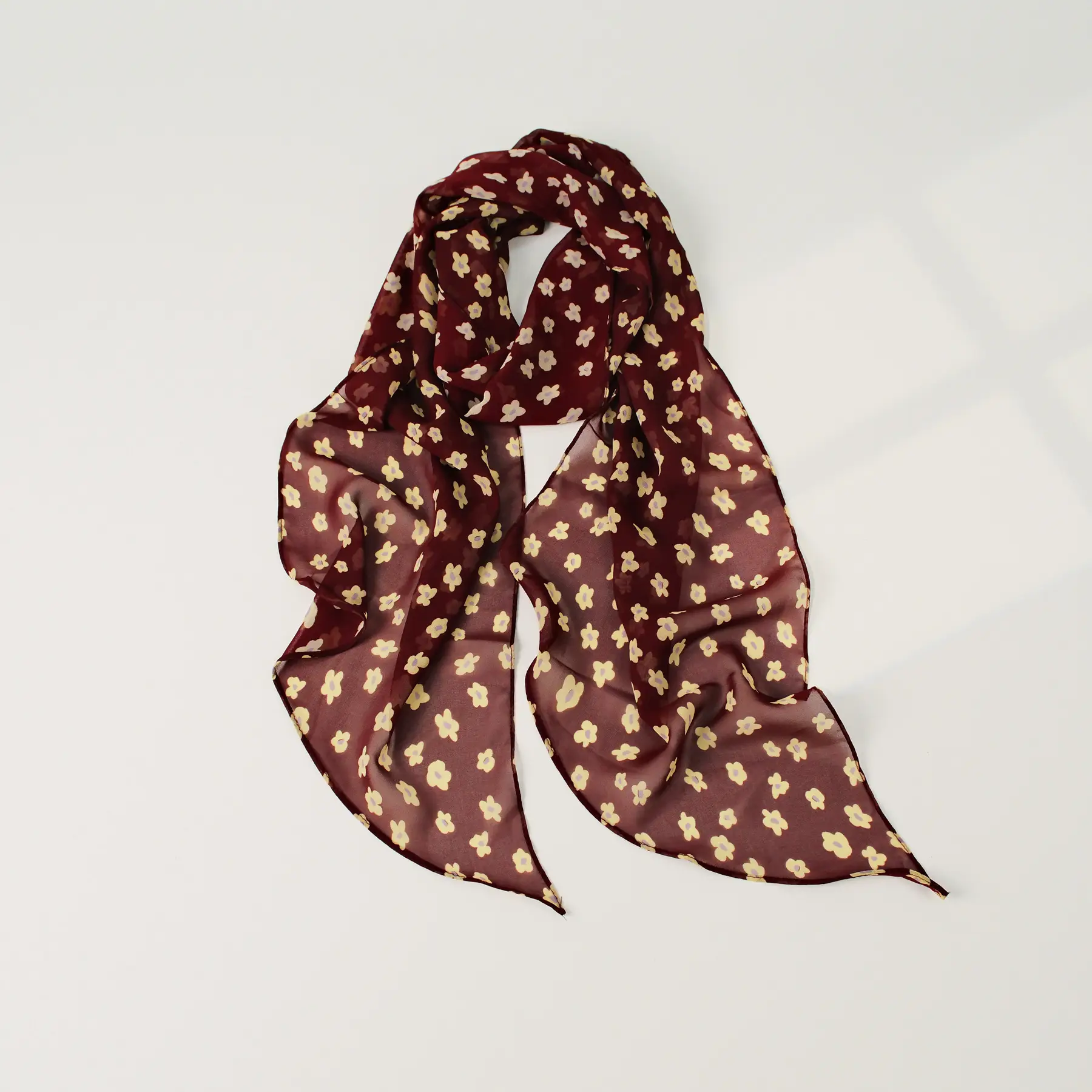 Women's Blue Floral Georgette Scarf Sun Protection - Image 9