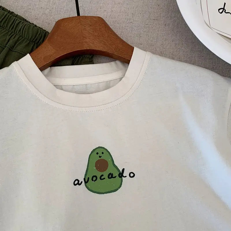 Boys T-Shirt Green Avocado Print Summer 2025